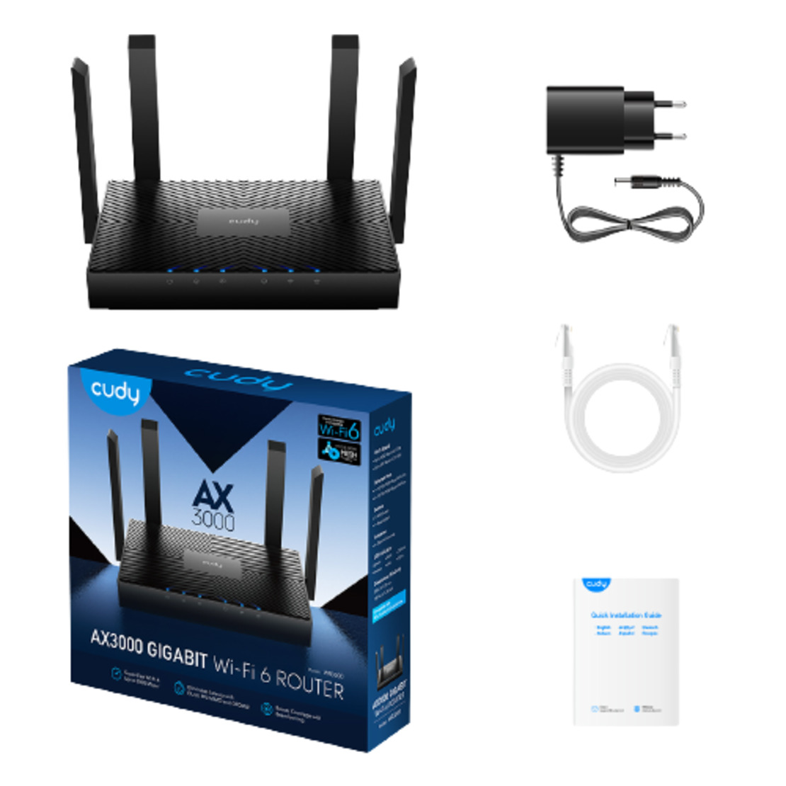 ראוטר אלחוטי Cudy AX3000 Wi-Fi 6 WR3000