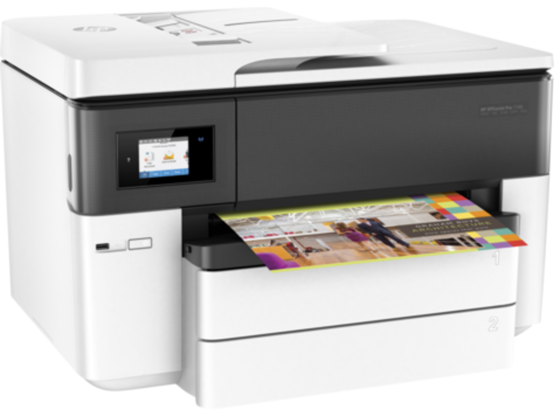 מדפסת משולבת אלחוטית בפורמט רחב HP Officejet Pro 7740
