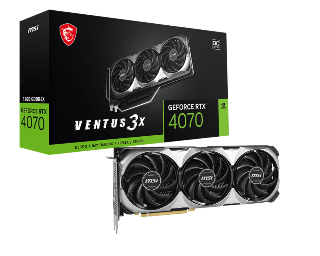 כרטיס מסך MSI GeForce RTX 4070 VENTUS 3X E 12G OC