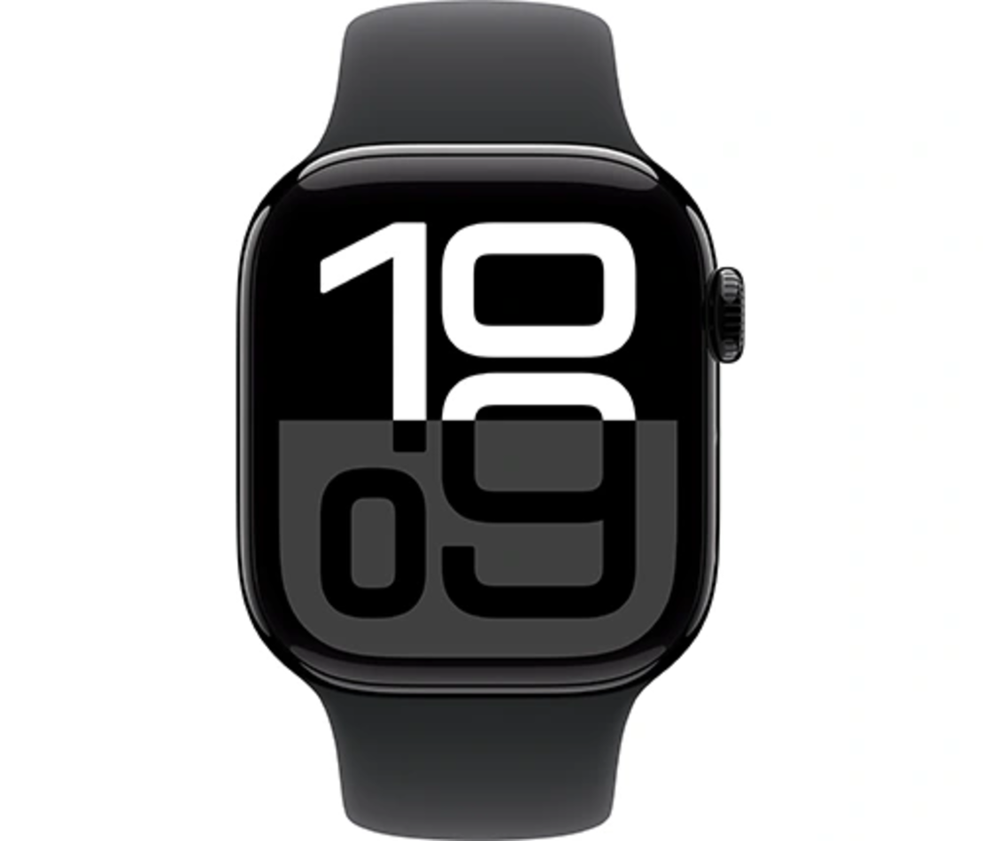 שעון חכם Apple Watch Series 10 GPS 42mm Jet Black Aluminium Case with Sport Band - S/M