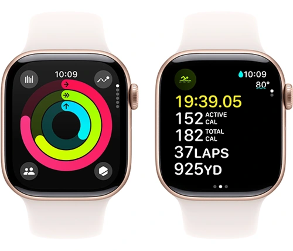 שעון חכם Apple Watch Series 10 GPS 42mm Rose Gold Aluminium Case with Light Blush Sport Band - S/M