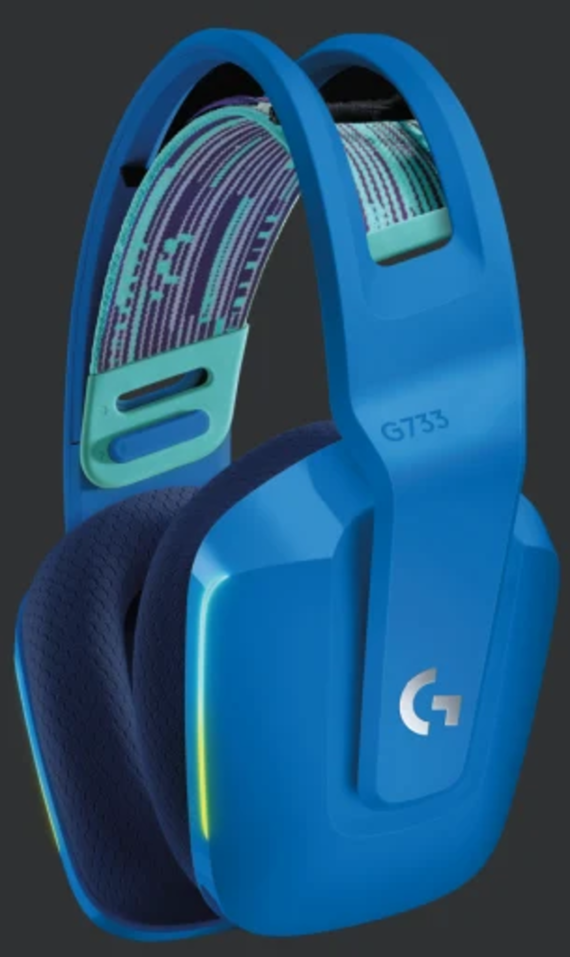 אוזניות גיימרים אלחוטיות כחול Logitech G733 LightSpeed RGB