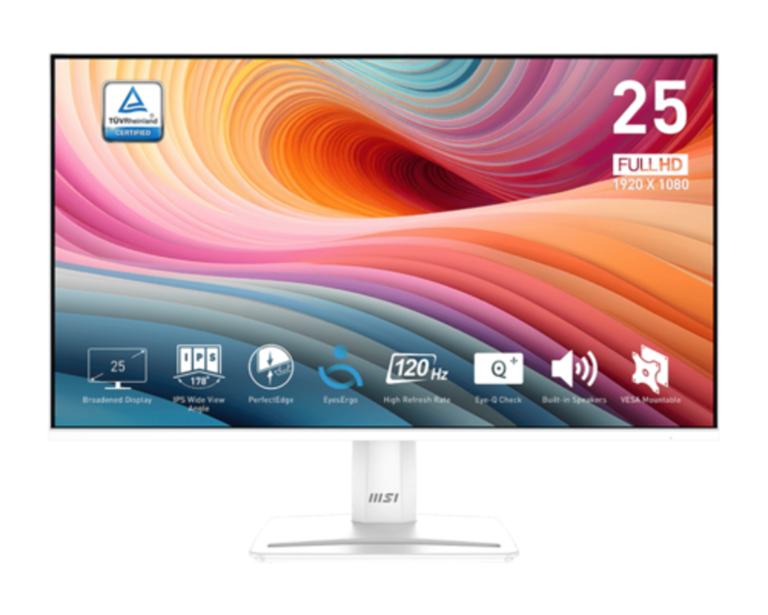 מסך מחשב עסקי MSI PRO MP251W E2 24.5inch/FHD/120HZ/IPS/1ms/HDMI-VGA-DP/SPK