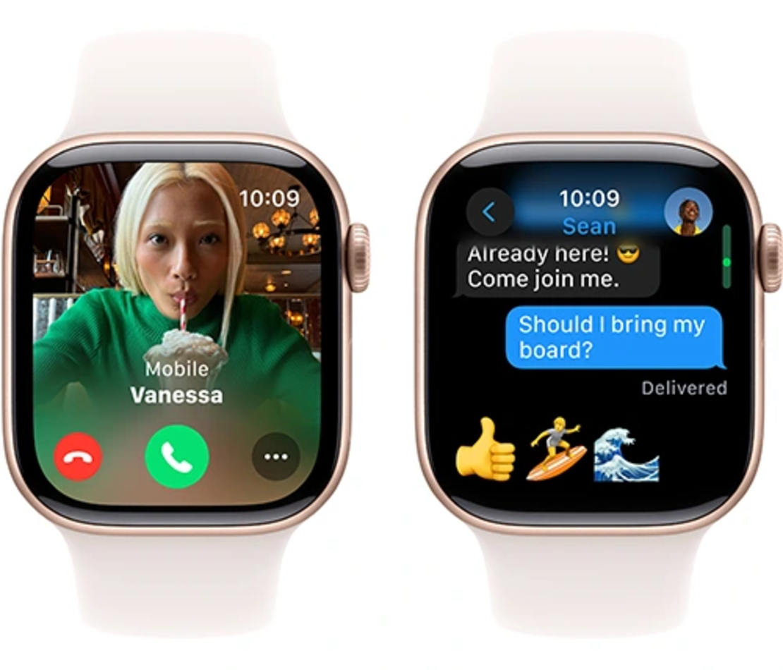 שעון חכם Apple Watch Series 10 GPS 42mm Rose Gold Aluminium Case with Light Blush Sport Band - S/M