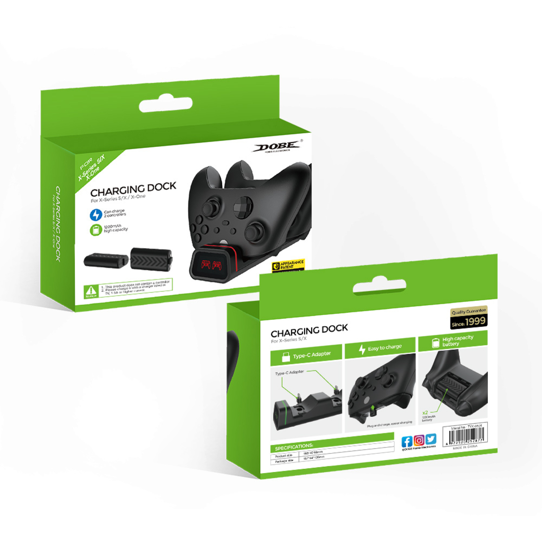 עמדת טעינה זוגית DOBE Charging DOCK Xbox S/One/S