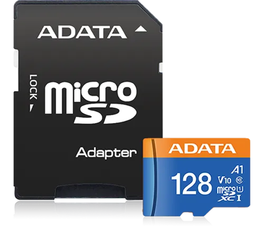 כרטיס זכרון בנפח 128GB כולל מתאם ADATA Premier Micro SDXC UHS-I AUSDX128GUICL10A1-RA1 SD