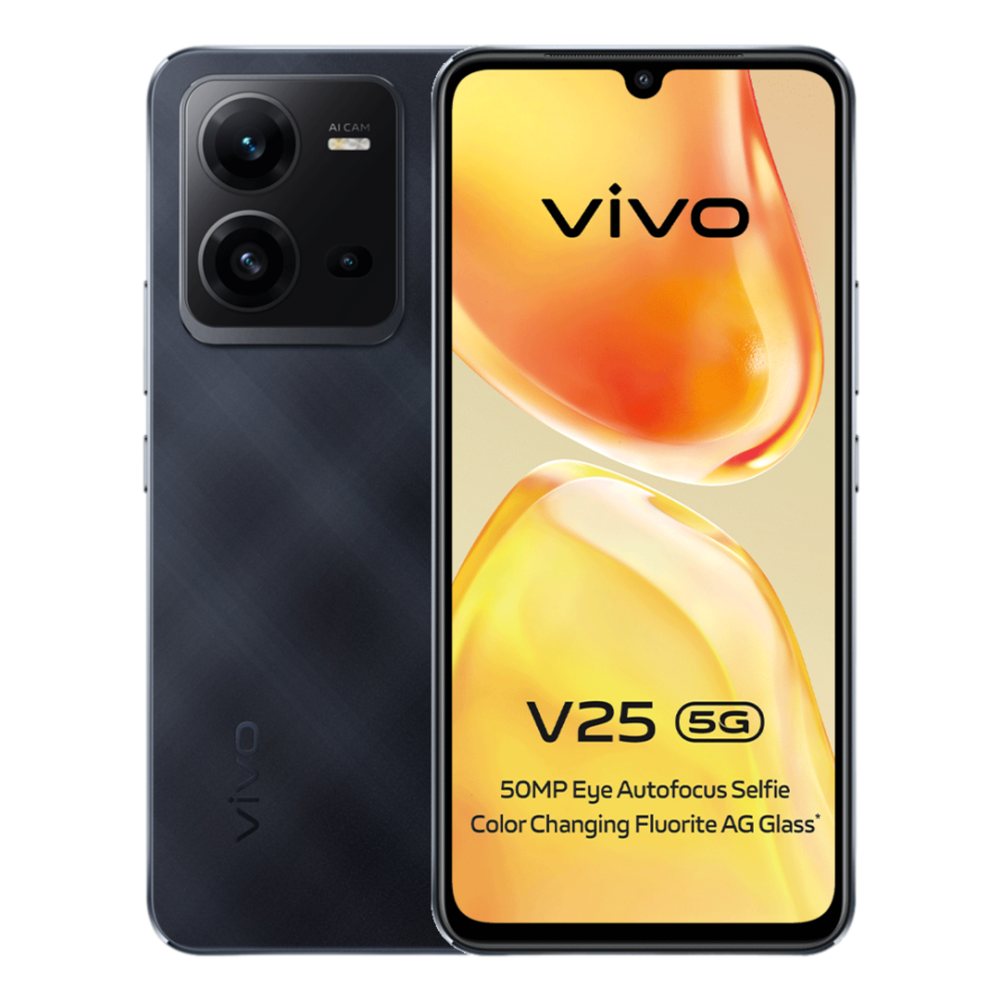 סמארטפון בצבע שחור יהלום Vivo V25