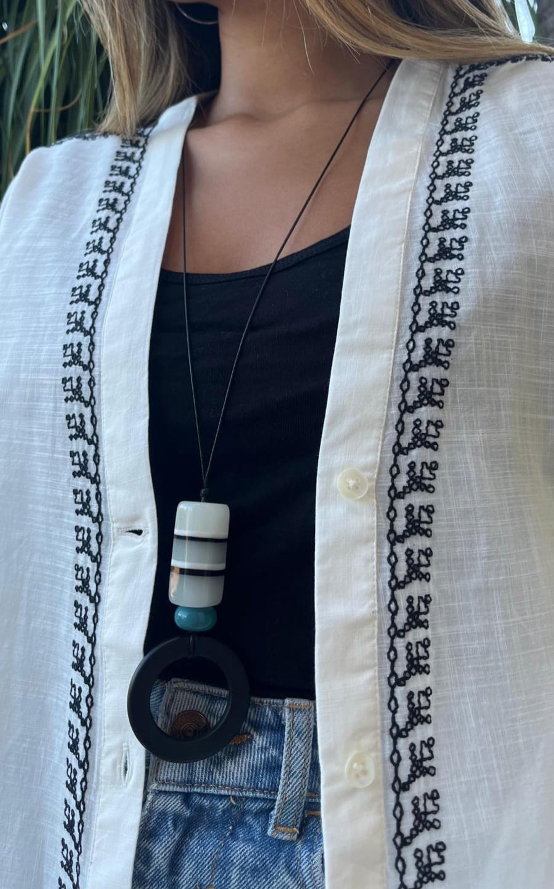 שרשרת סיליקון שחור פסים
