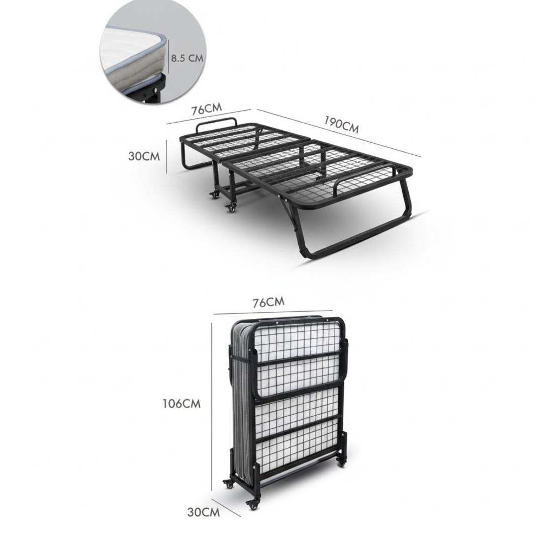 מיטה מתקפלת פאנטה כולל מזרן