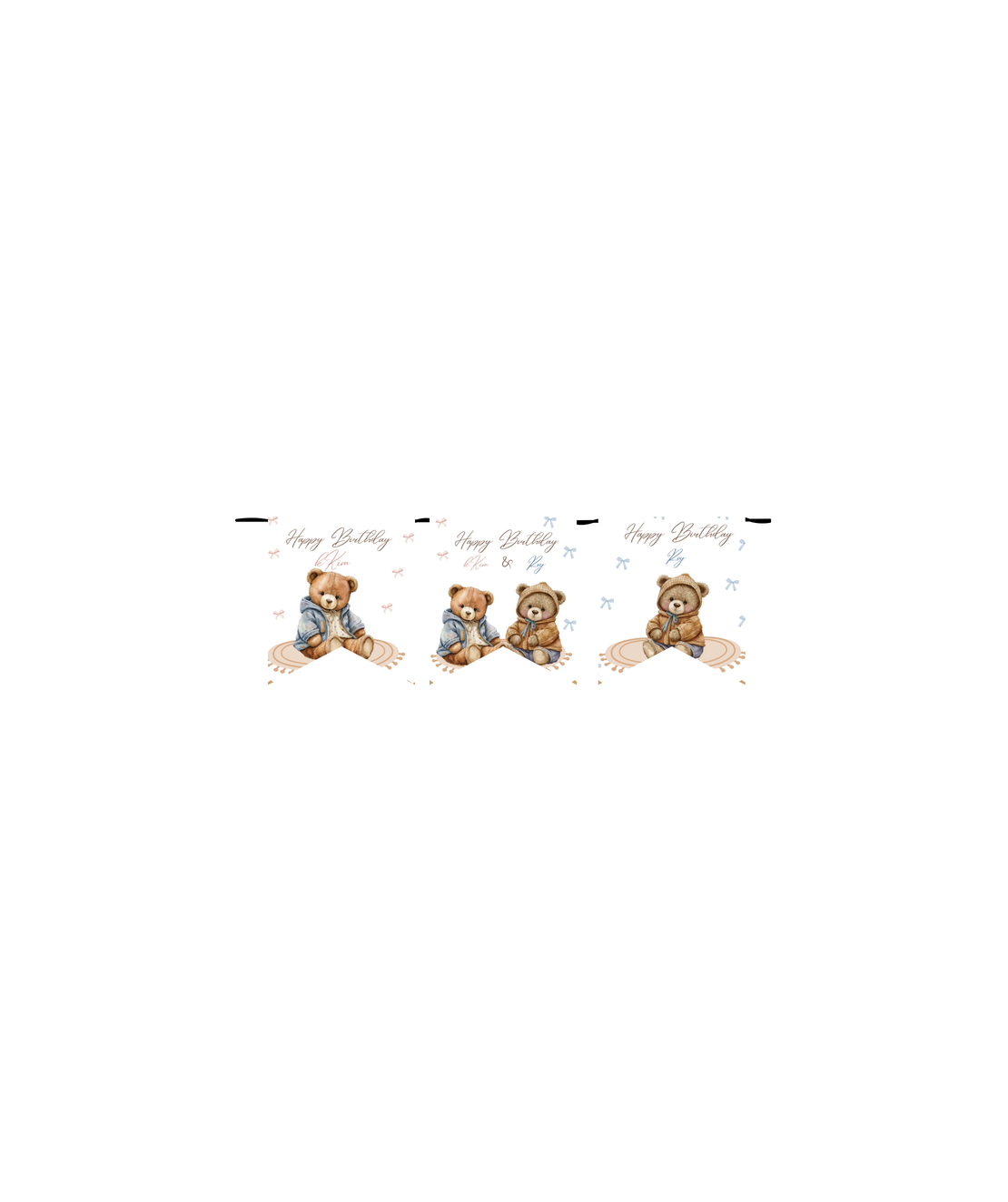 דגלוני מסיבה דגם דובי