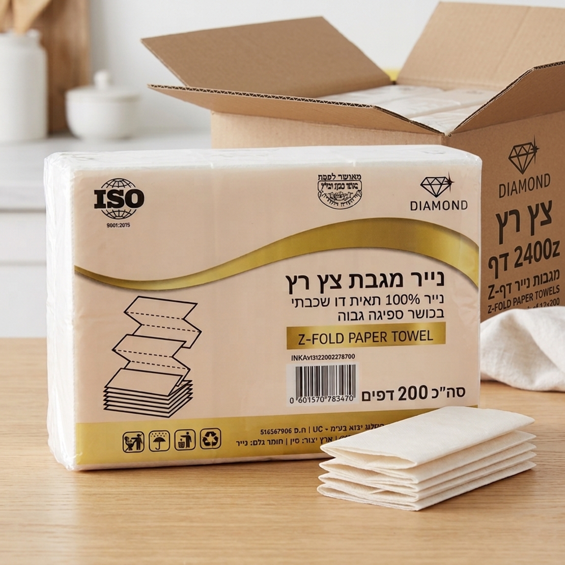 קרטון מגבת צץ רץ/נייר סופג 2400 דף כשל