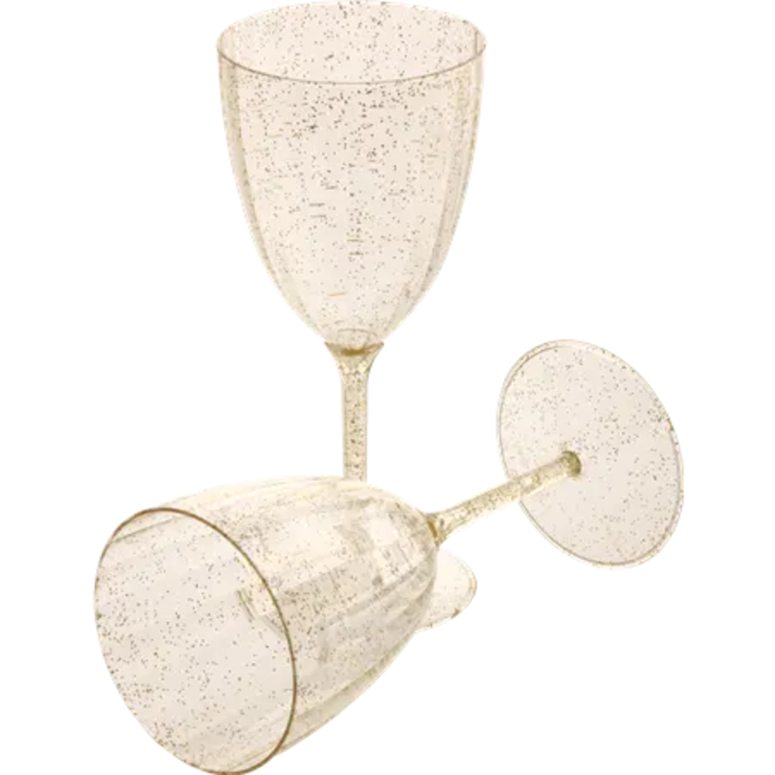 8 גביעי יין על רגל מהודרים נצנץ זהב-גדולים 7oz כשל