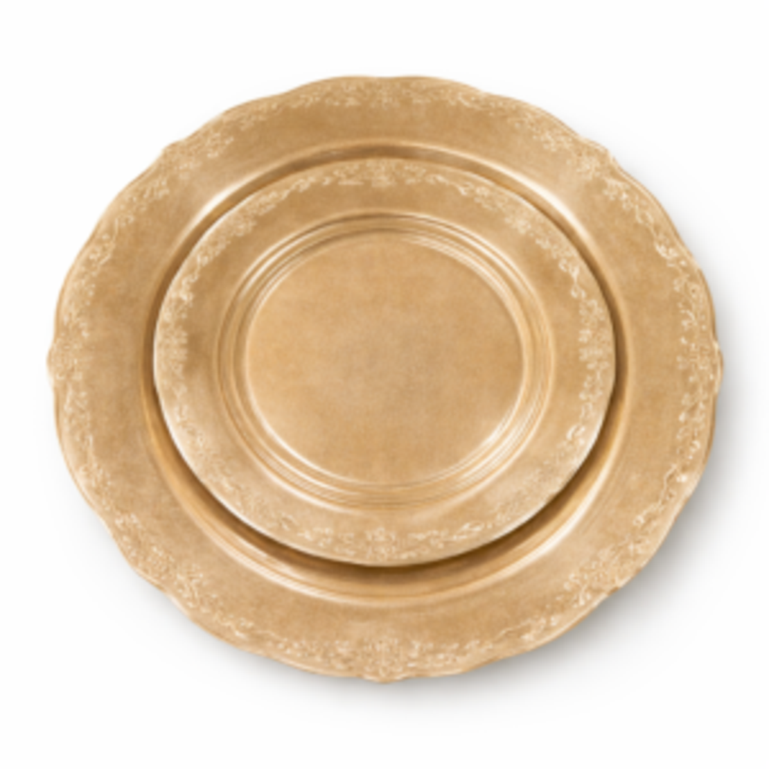 סט צלחות מהודר 16 יח' וינטאג' נצנץ זהב