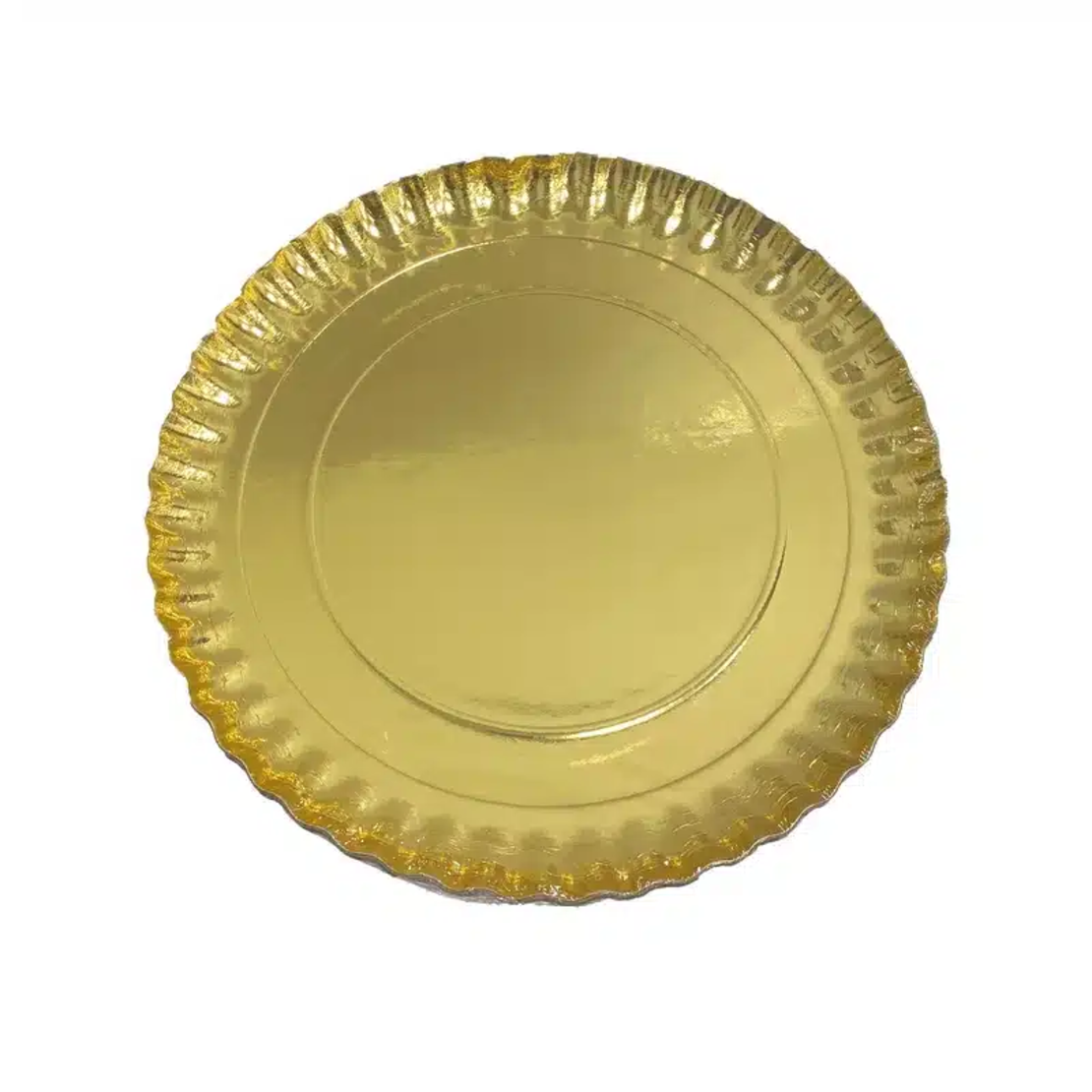 3 יחידות מגש עגול קרטון זהב גדול