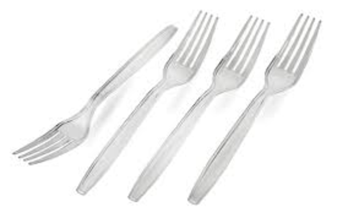 מזלג קשיח שקוף ארוז 50 י