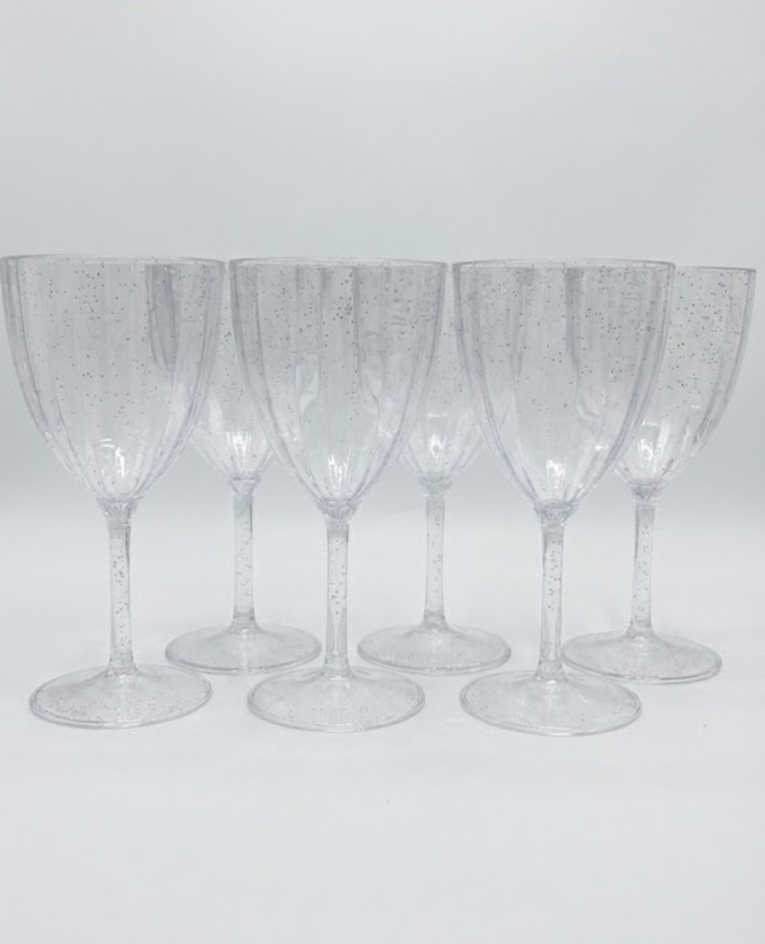 8 גביעי יין על רגל מהודרים נצנץ כסף-קטנים 100 מ