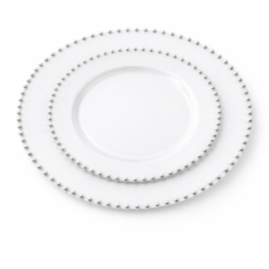 סט צלחות מהודר 16 יח' לבן פנינים כסף