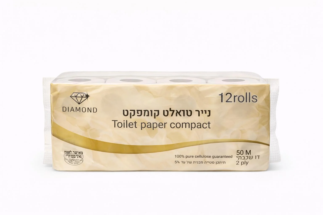 נייר טואלט קומפאקט 50 מטר 12 גלילים כשל
