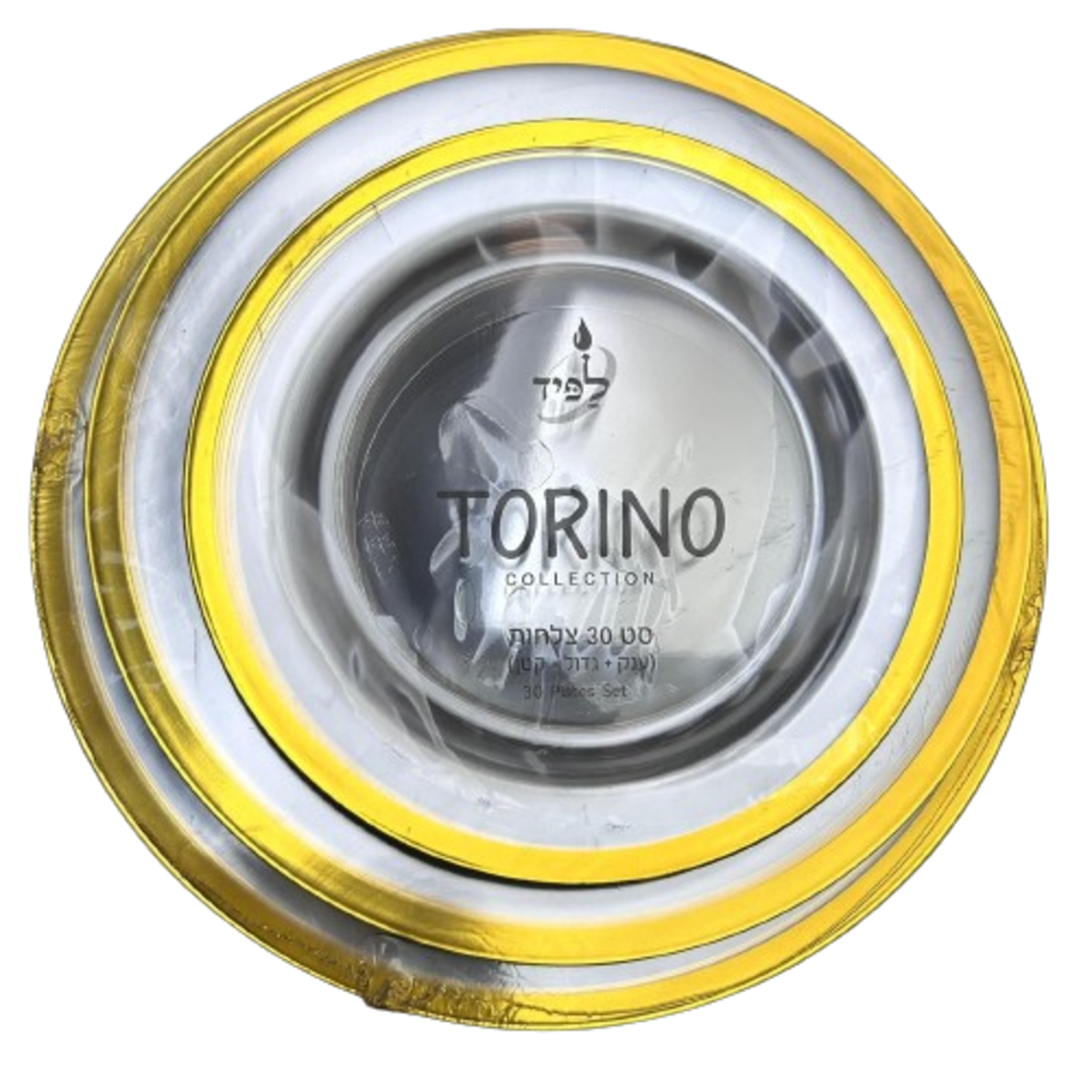 סט 30 צלחות TORINO עם פס זהב