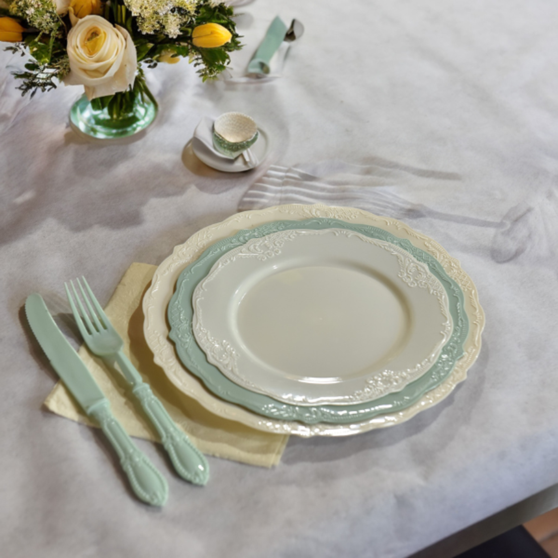 עיצוב שולחן ירוק עתיק