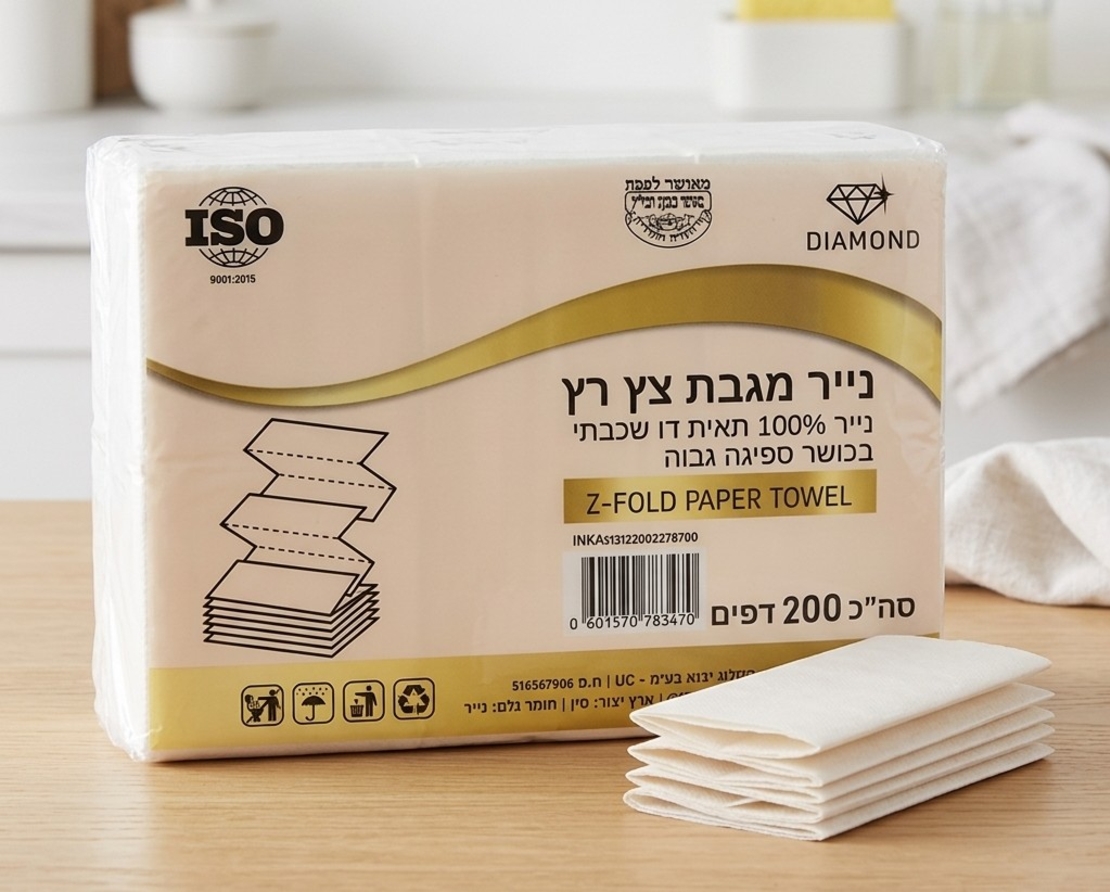 מגבת צץ רץ/נייר סופג 200 דף נשלף אחד אחד כשל