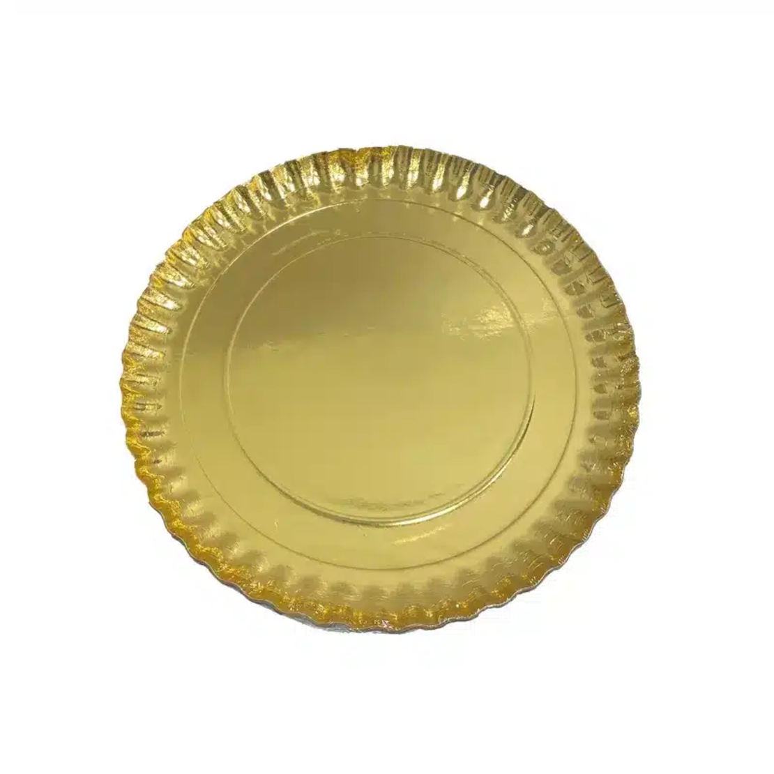 3 יחידות מגש עגול קרטון זהב קטן -
