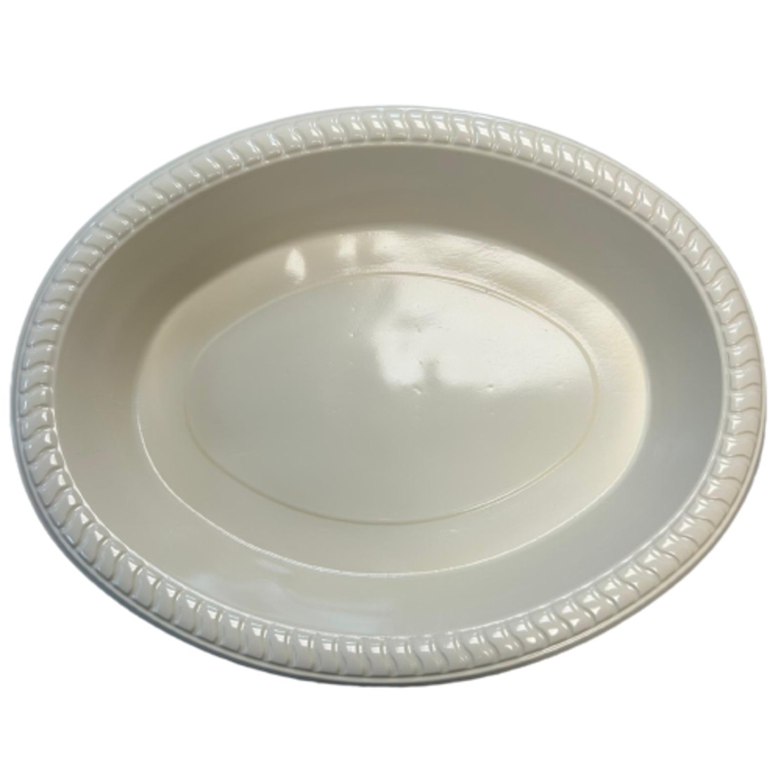 מגש עמוק אובלי קרם 10 יחידות