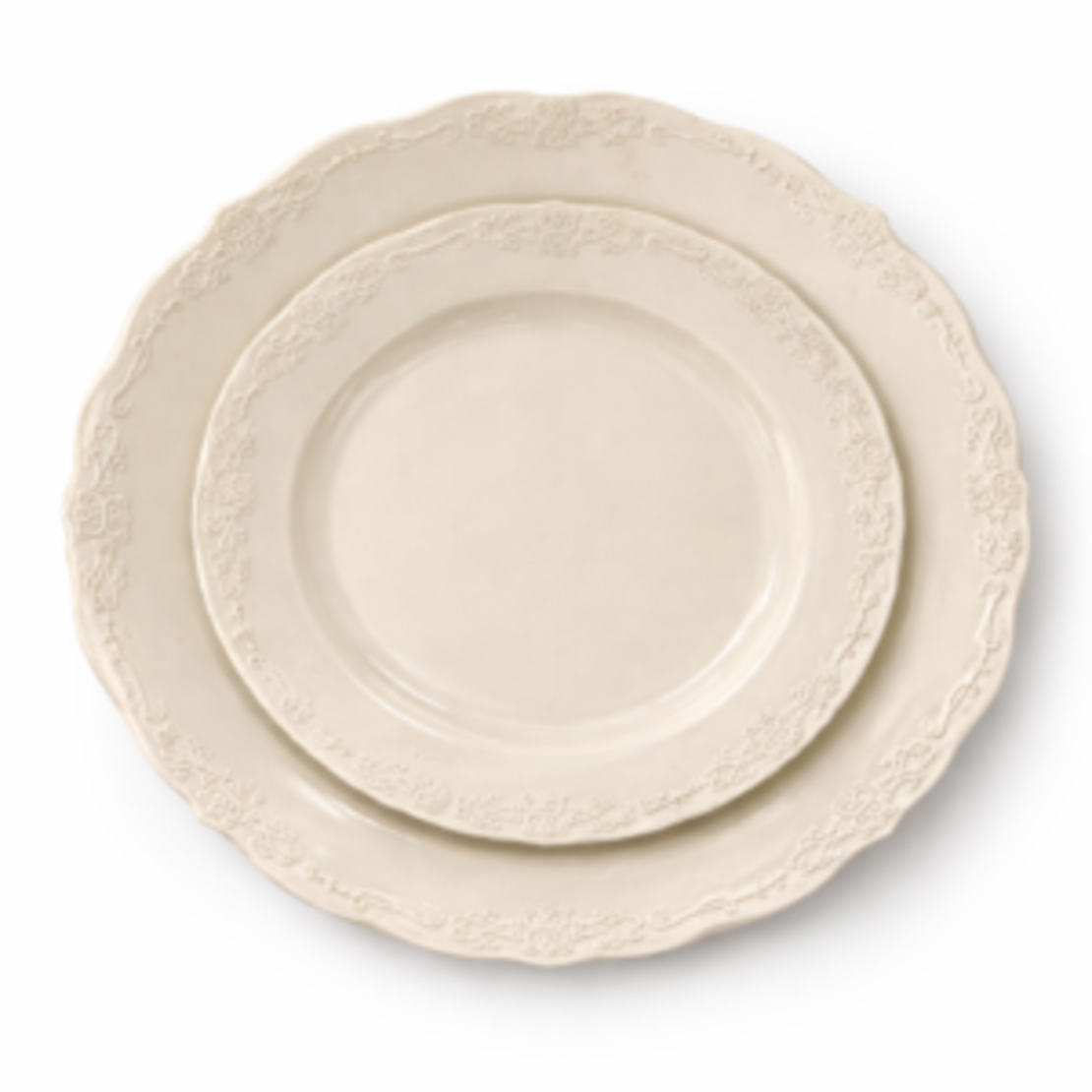 סט צלחות מהודר 16 יח' וינטאג' קרם