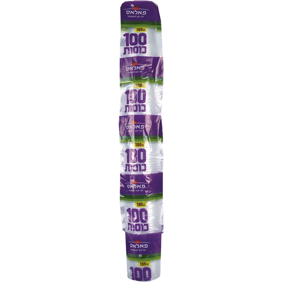 שרוול כוסות לשתייה קרה איכותיות פאלאס 100 יחידות 180 מ