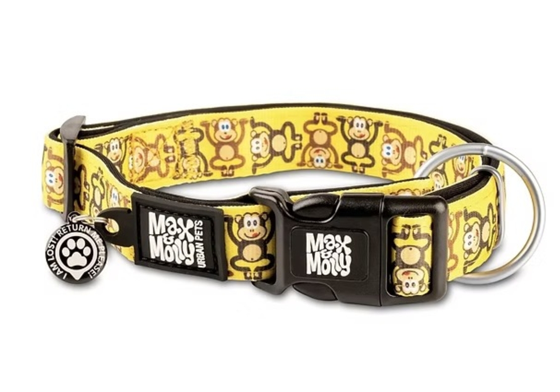 קולר קופים צהוב  XS מקס & מולי