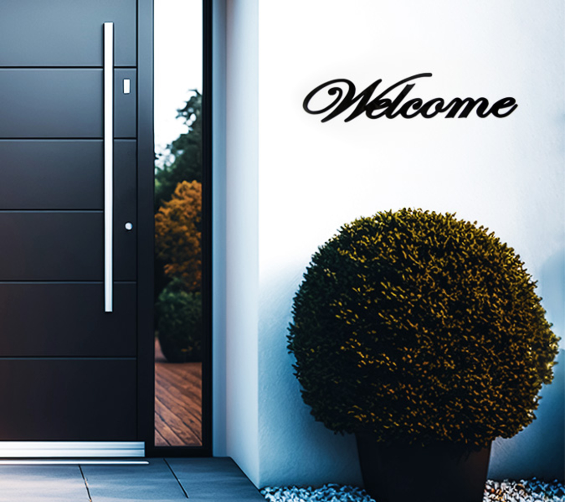 שלט ברוכים הבאים Welcome | עשוי עץ או פרספקס