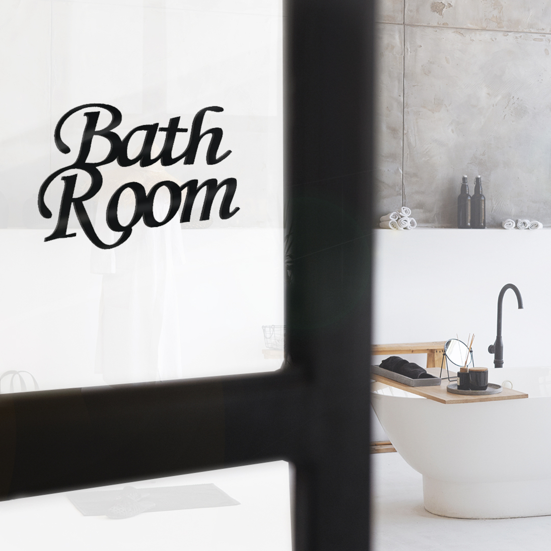 שלט כניסה למקלחת Bath Room | פרספקס