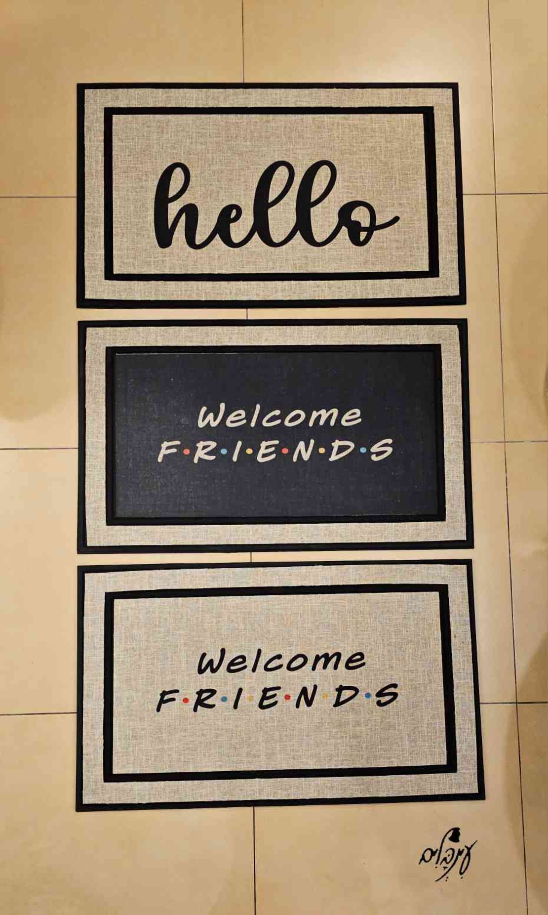 שטיחון גומי לכניסה hello