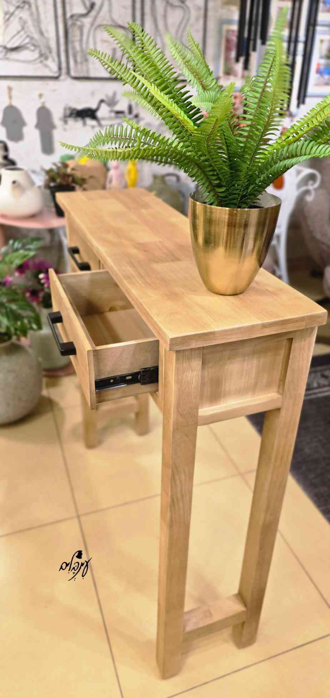 קונסולה צרה עץ טבעי