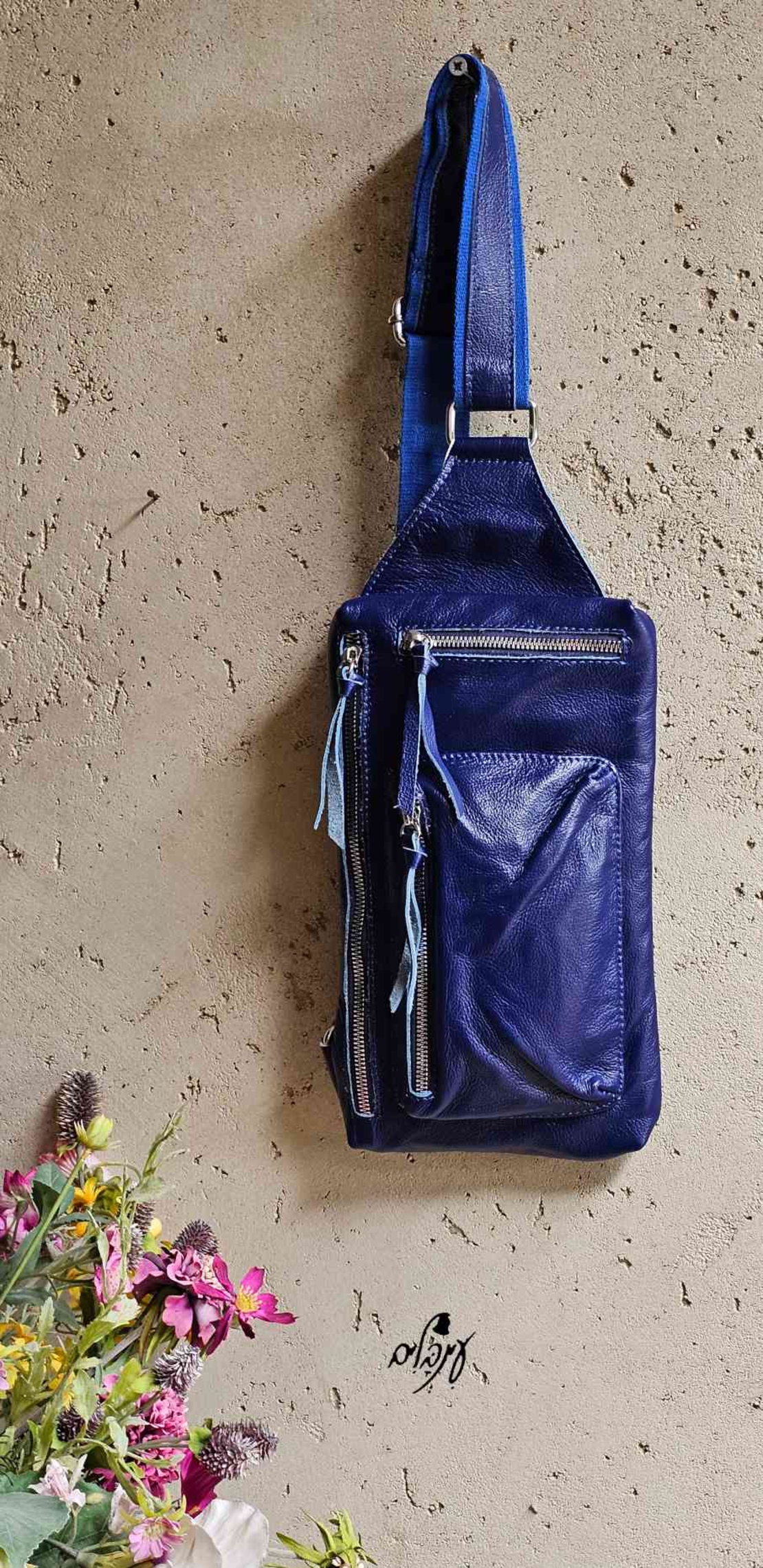 תיק עור רונצ'ו כחול