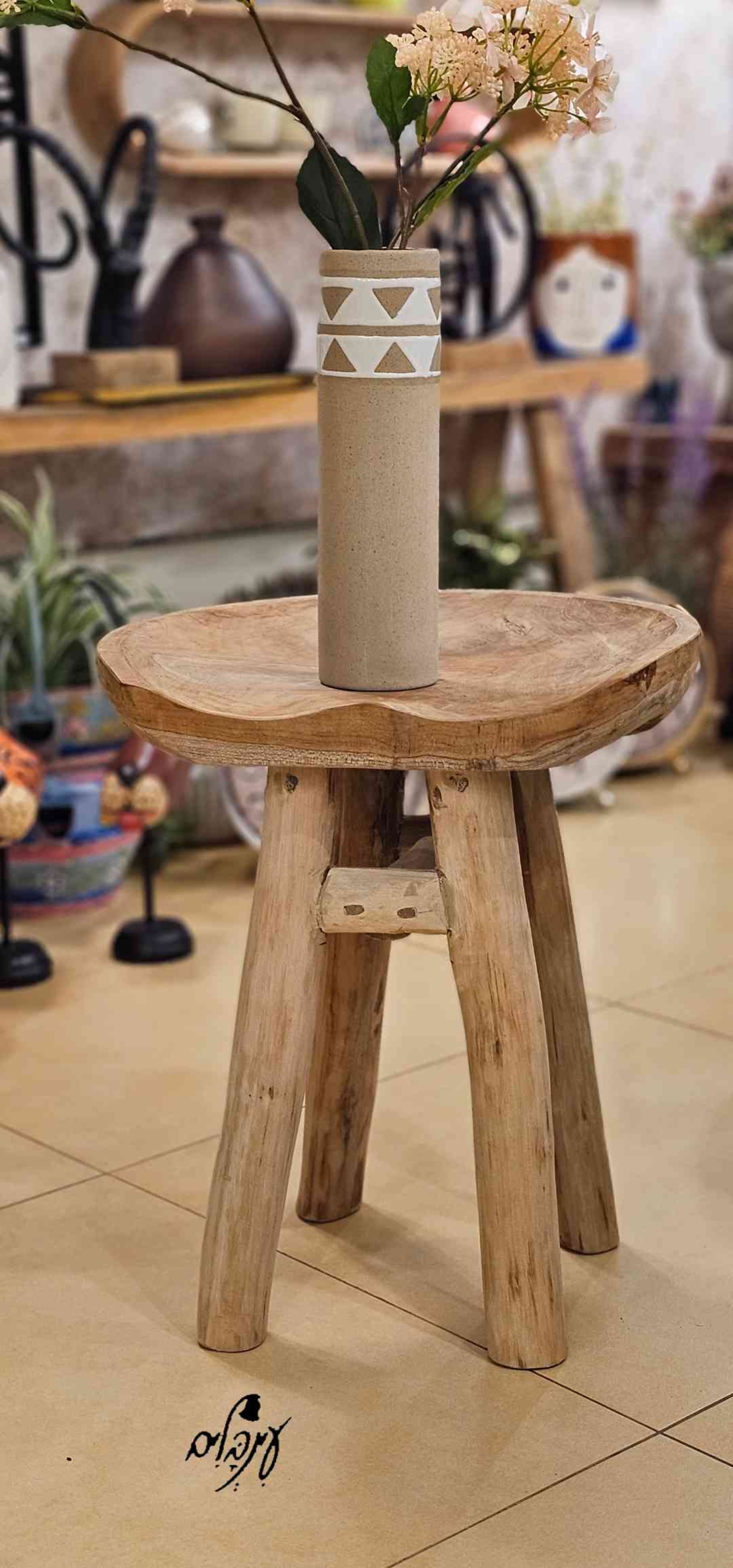שרפרף כסא עץ טיק