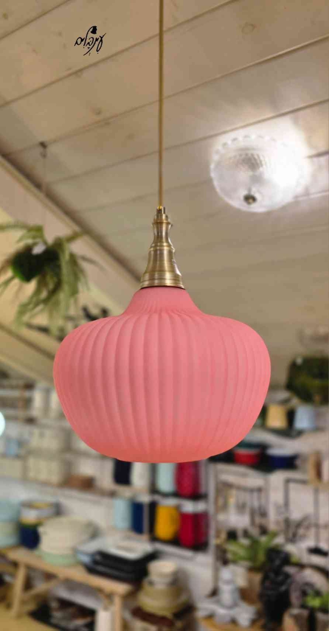 מנורת זכוכית רלי פסים בזוקה