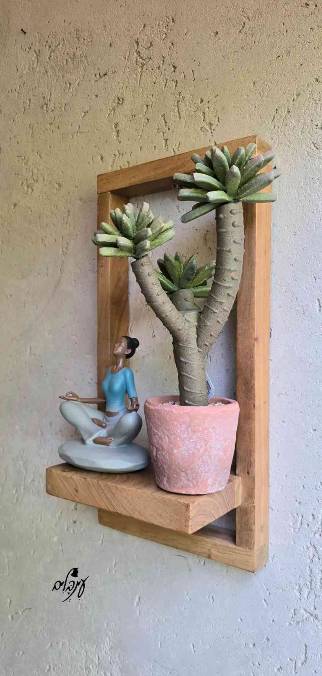 מדף עץ מסגרת