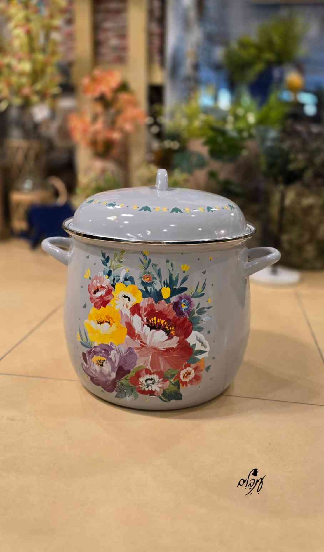 סיר אמייל ענק אפור