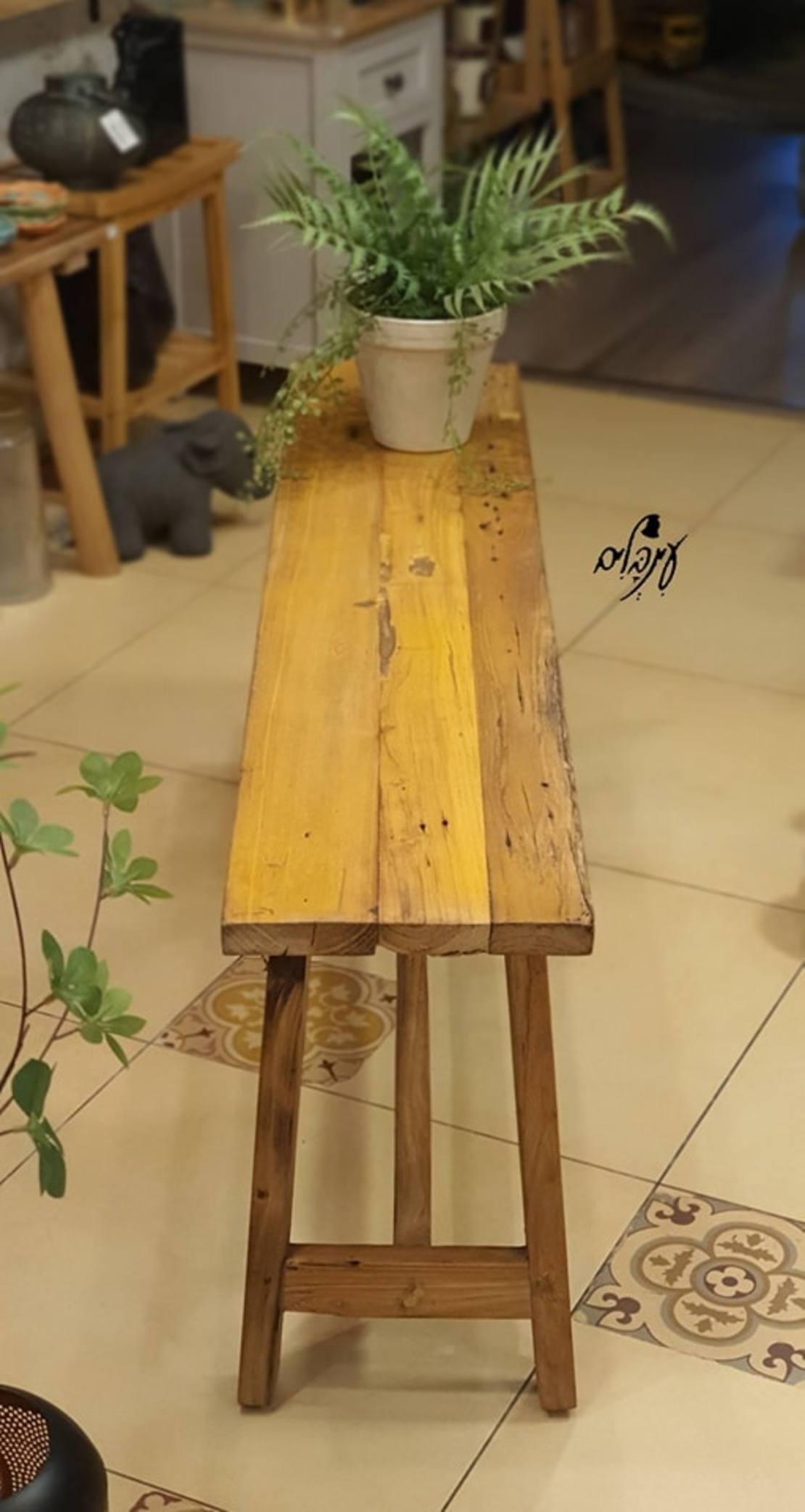 ספסל מעץ טיק ממוחזר