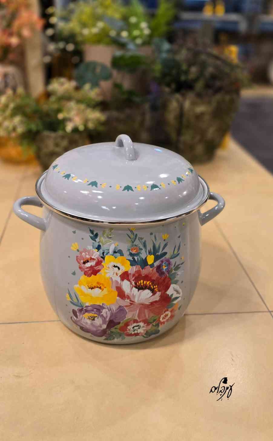 סיר אמייל ענק אפור