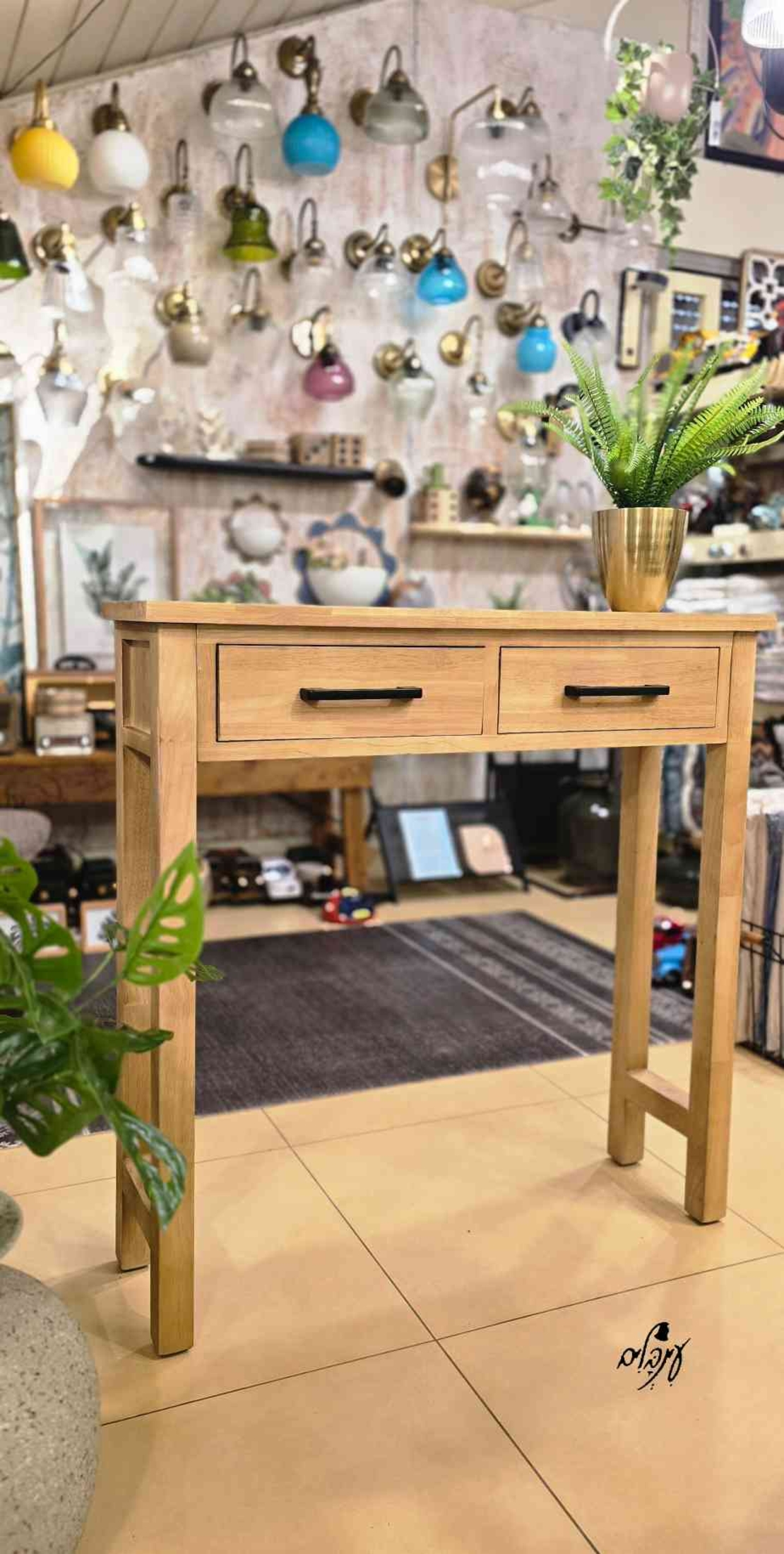 קונסולה צרה עץ טבעי