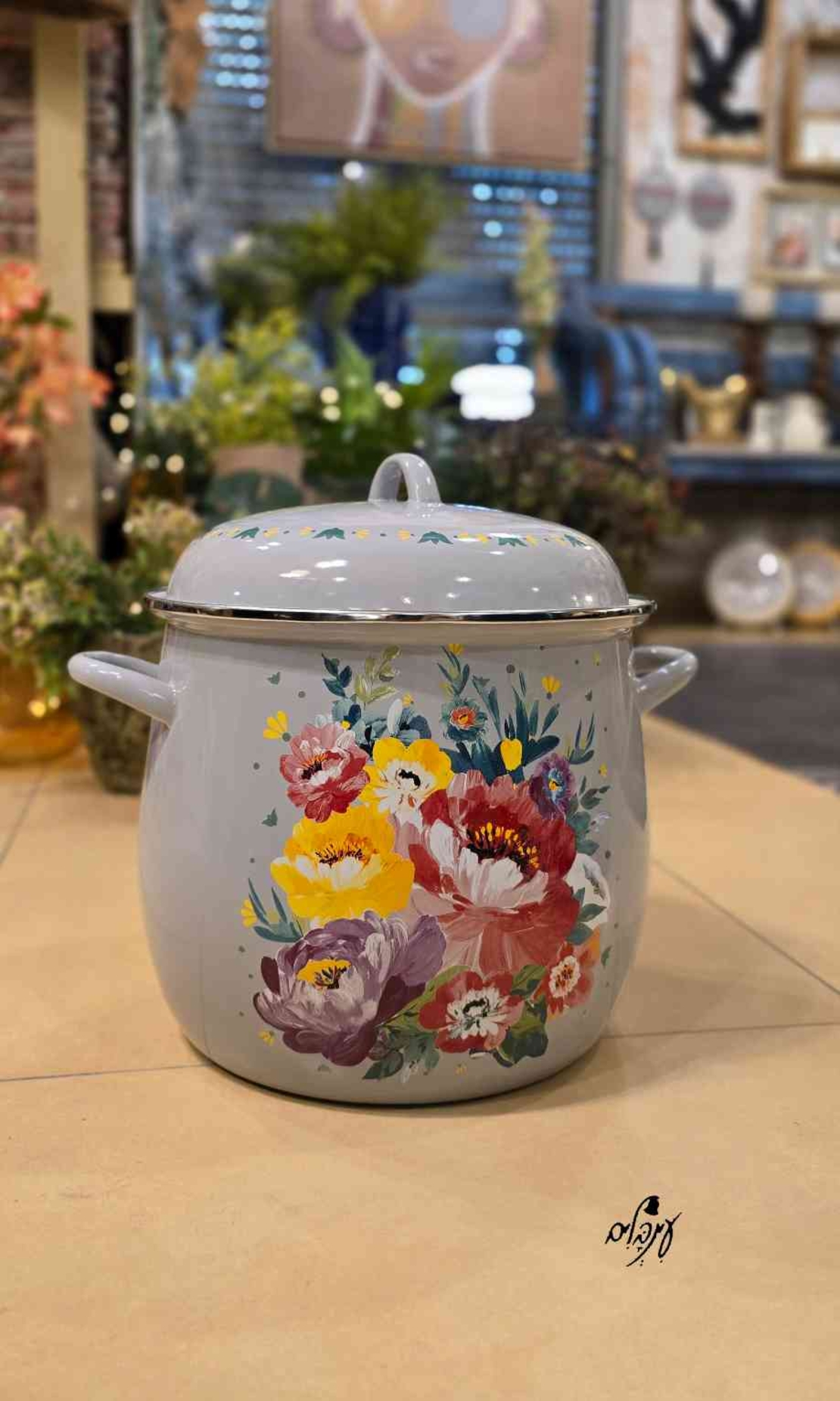 סיר אמייל ענק אפור