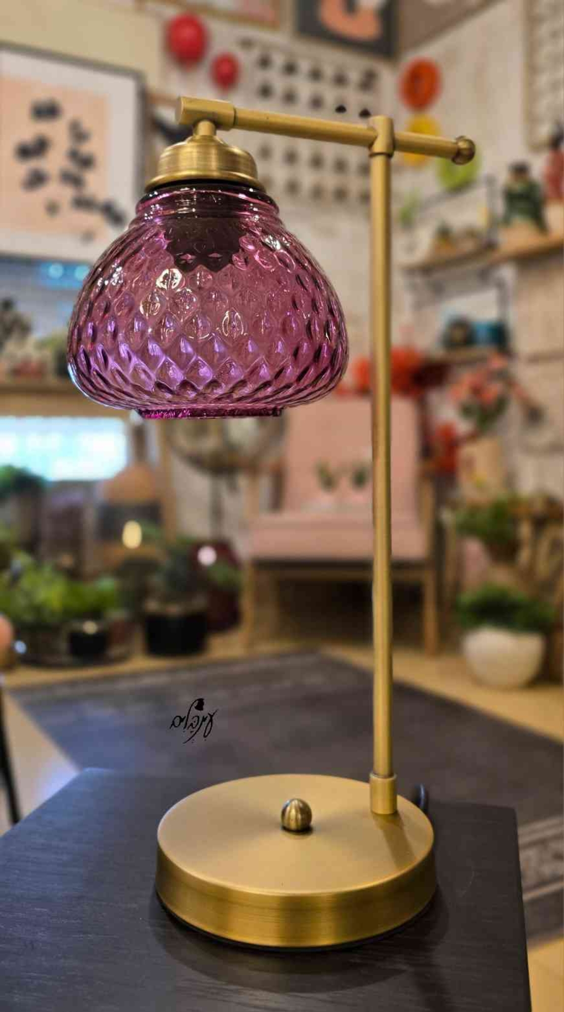 מנורת שירי זכוכית בועות בורדו