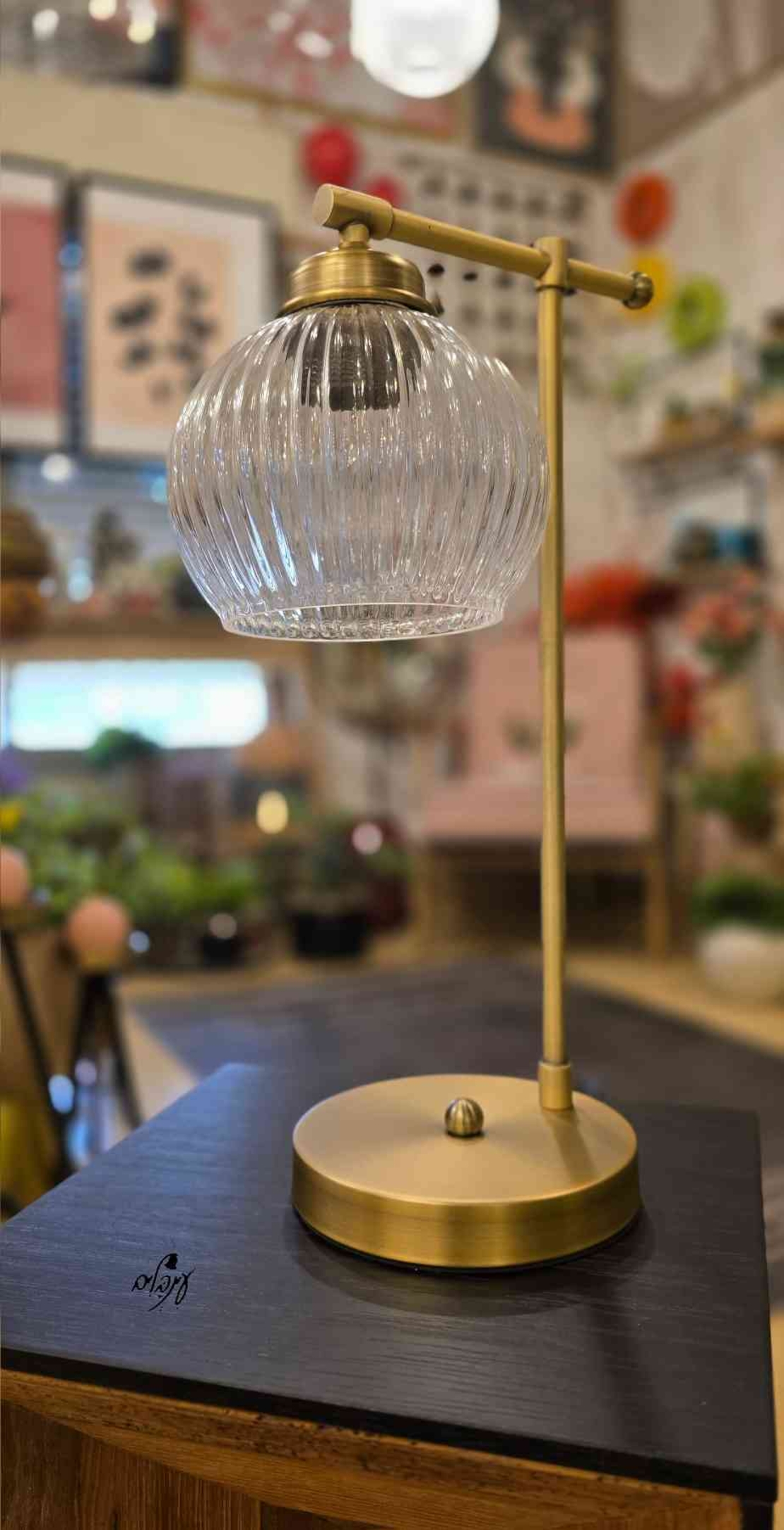 מנורת שירי זכוכית כדור פסים שקוף