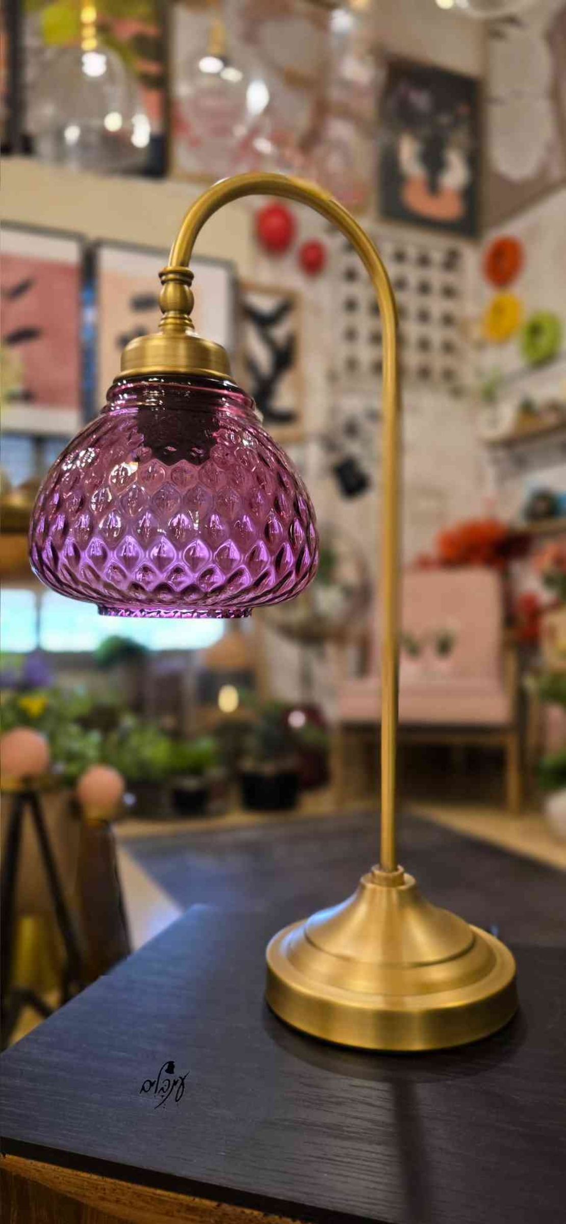 מנורת גולי זכוכית בועות בורדו