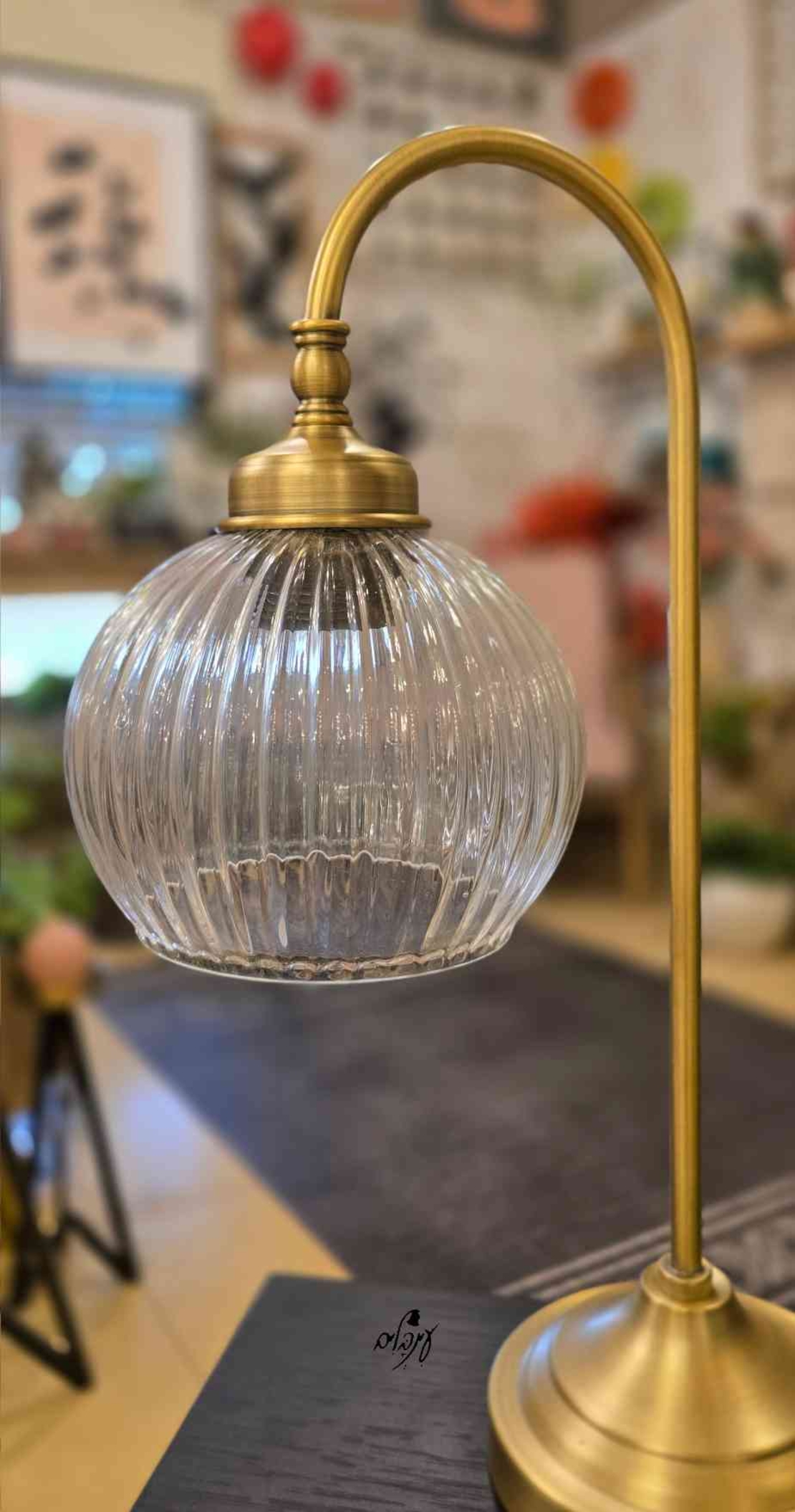 מנורת גולי זכוכית כדור פסים שקוף