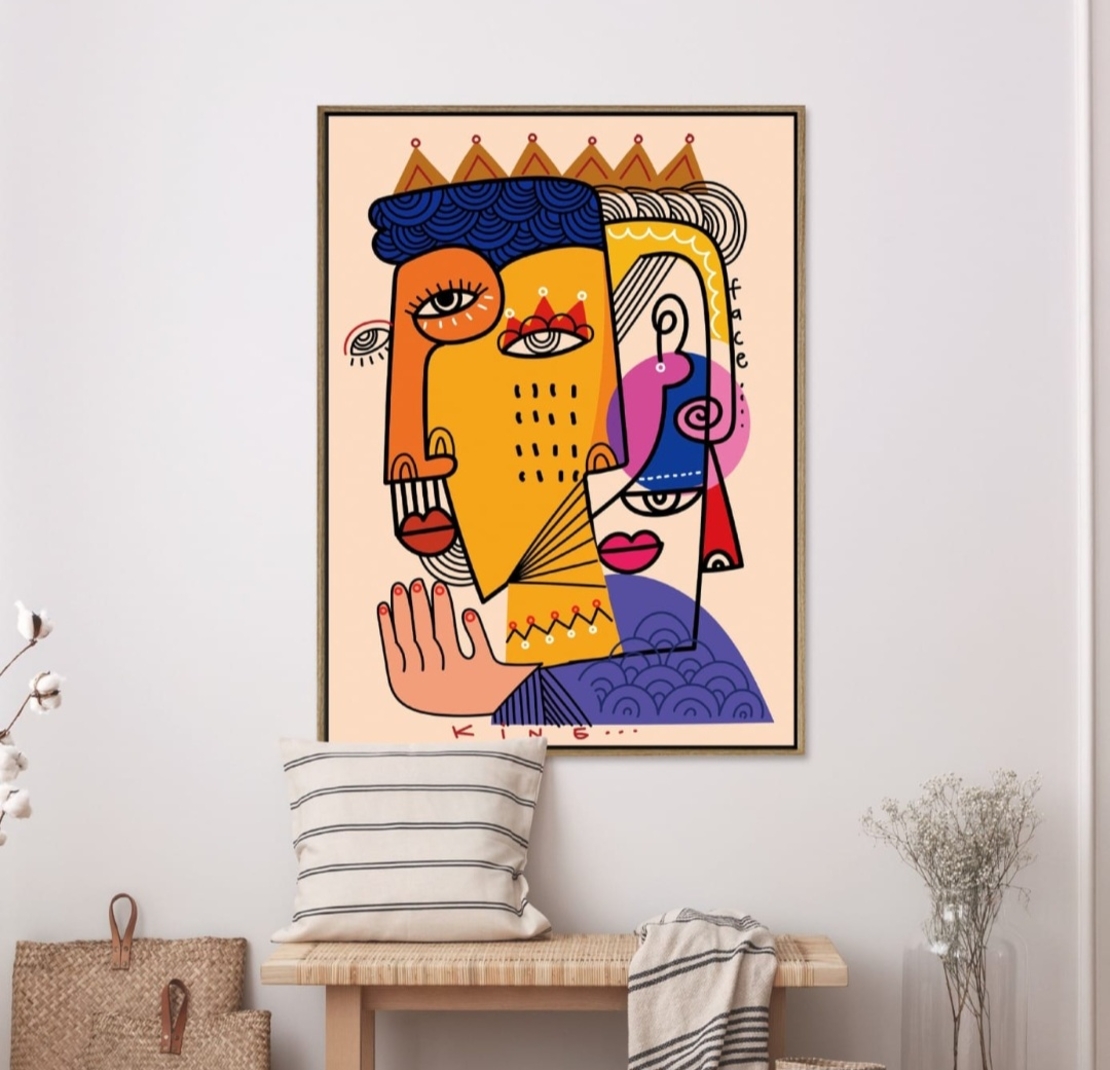 תמונת קטיפה הדפס גיאומטרי 1