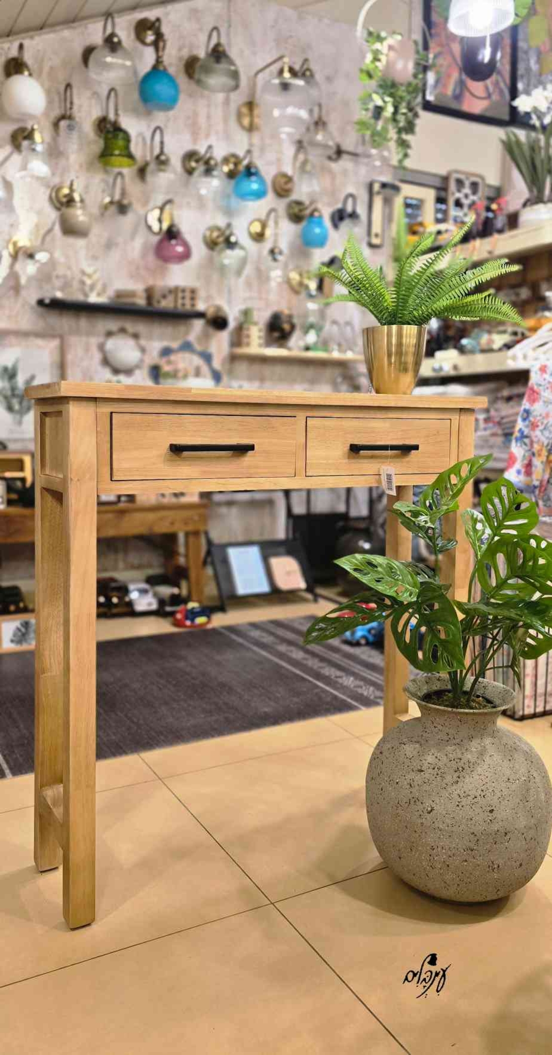 קונסולה צרה עץ טבעי