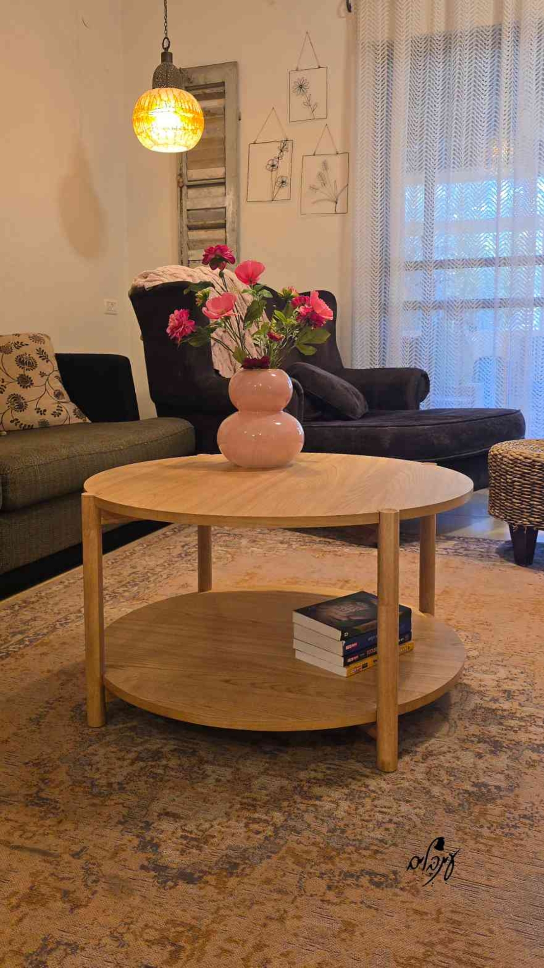 שולחן סלון עץ גומי